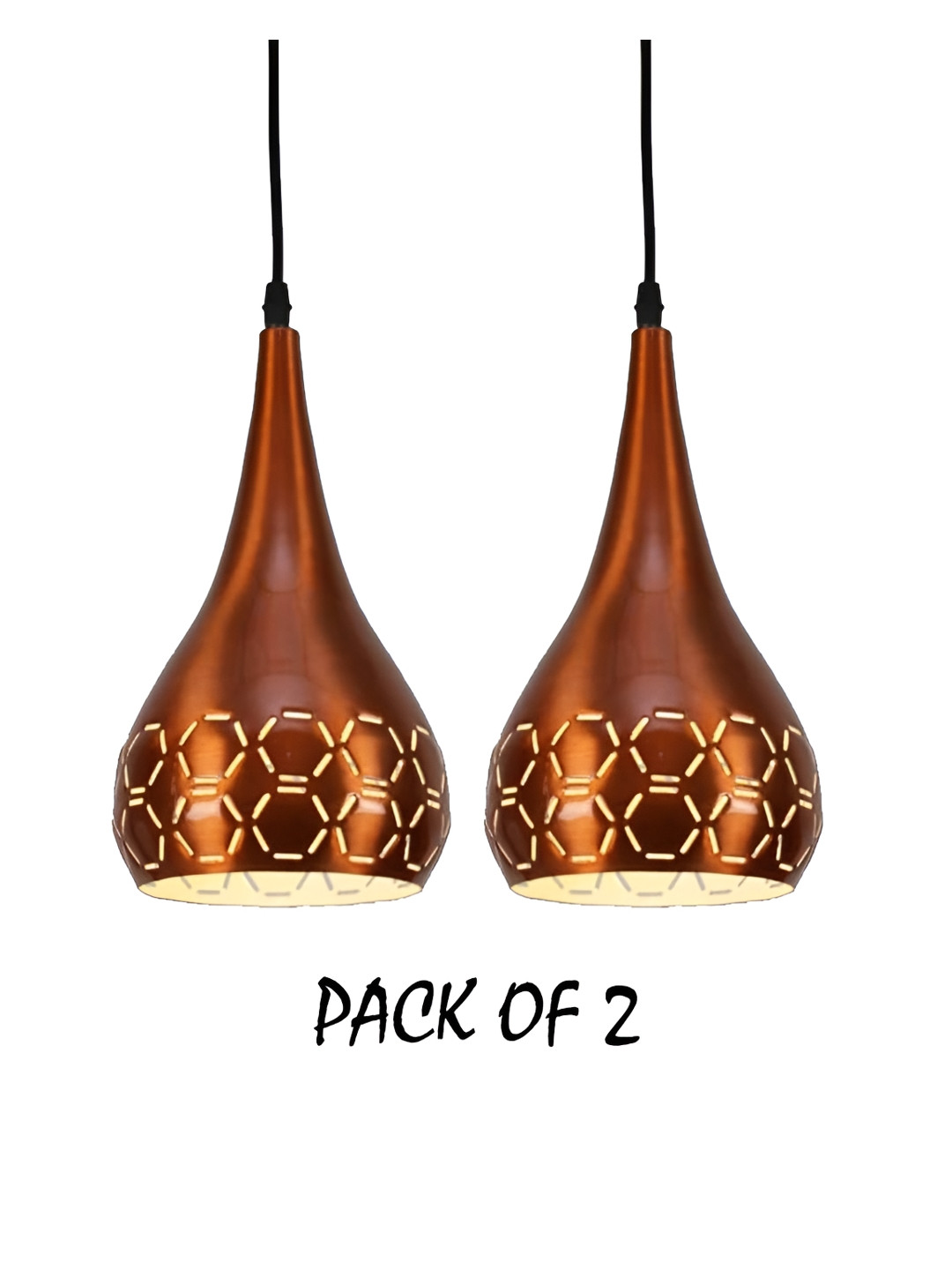 Decorcity 2 Pieces Copper-toned Metal Laser Cut Balloon Shape Ceiling Lamp