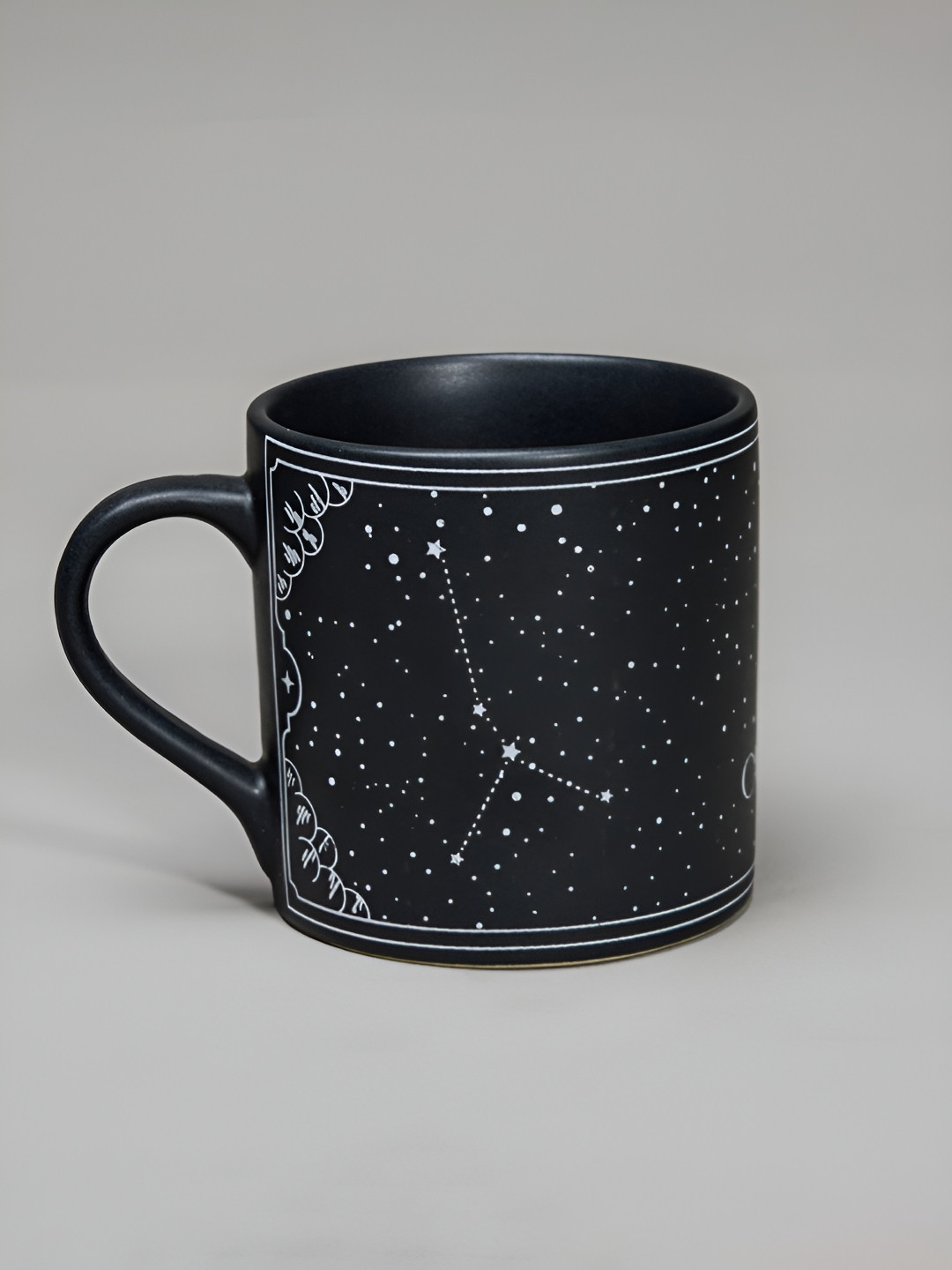 ALMIRO TREE Sahir Decal Black Graphic Ceramic Handmade Mug-300ml