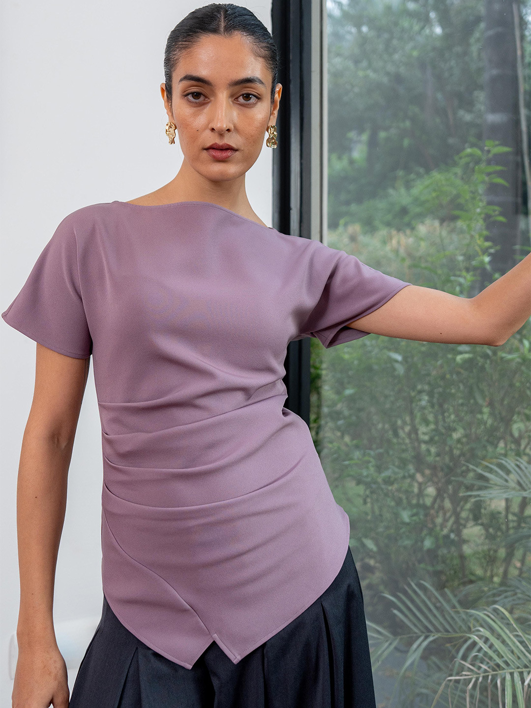 UNRUSH Lilac Kirigami Top