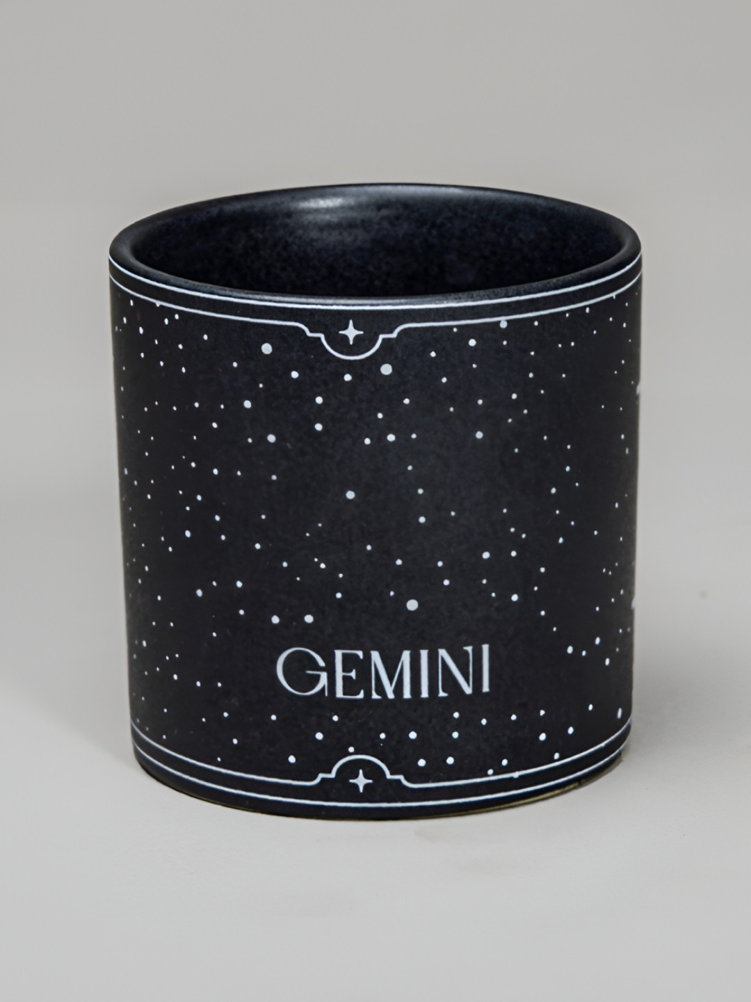 ALMIRO TREE Golden Line Embossed Designed Black Conversational Ceramic Microwave Safe Mug-300ml