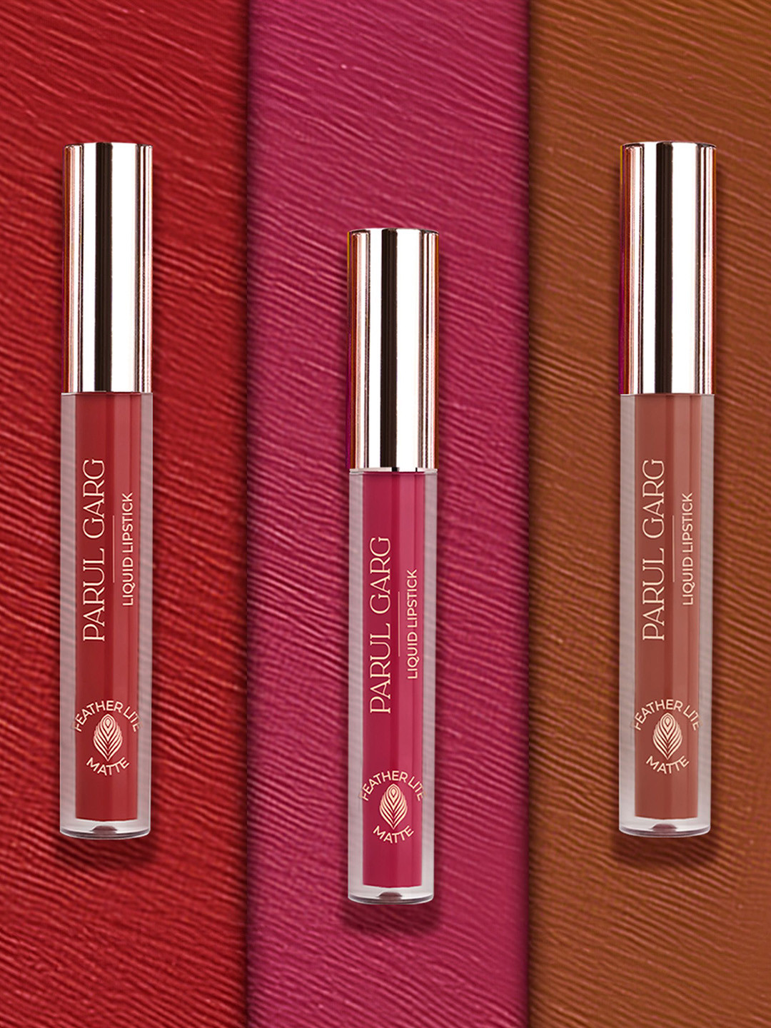 Parul Garg Set Of 3 Dusky Trio Featherlite Liquid Lipstick - 2.5 ml Each - 11 - 54 - 32