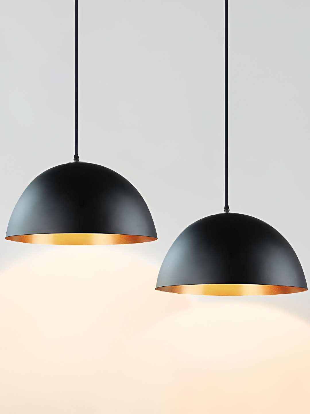 Decorcity 2 Pieces Black Hanging Pendant Vintage Ceiling Lamp