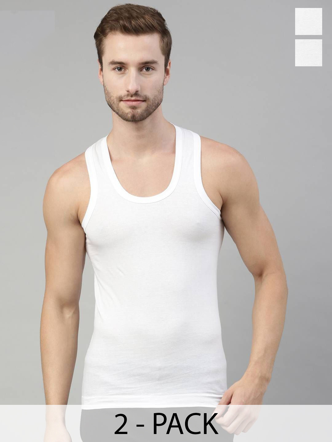 Dixcy Scott Originals Clasz Men Pack of 2 Combed Cotton No Peep Neckline Breathable Vest