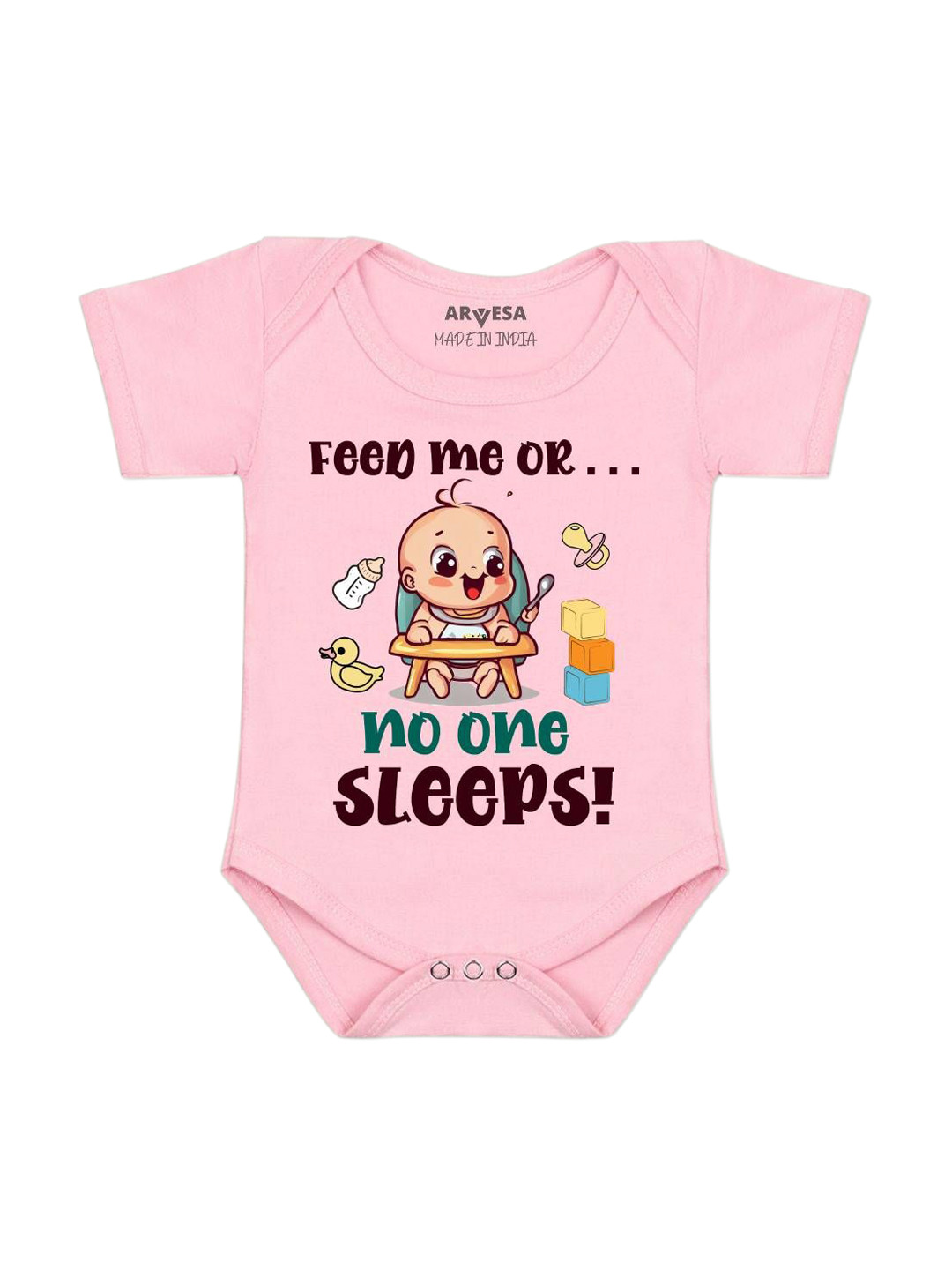 Arvesa Feed Me Or No One Sleeps Printed Bodysuit