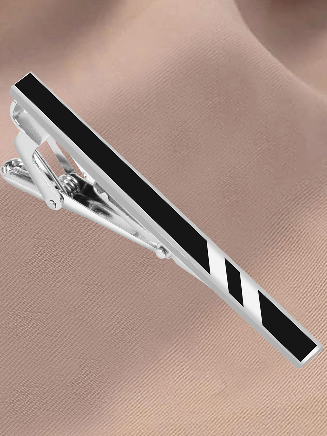 Curren Men's Silver Tie Pin Statement Brooch