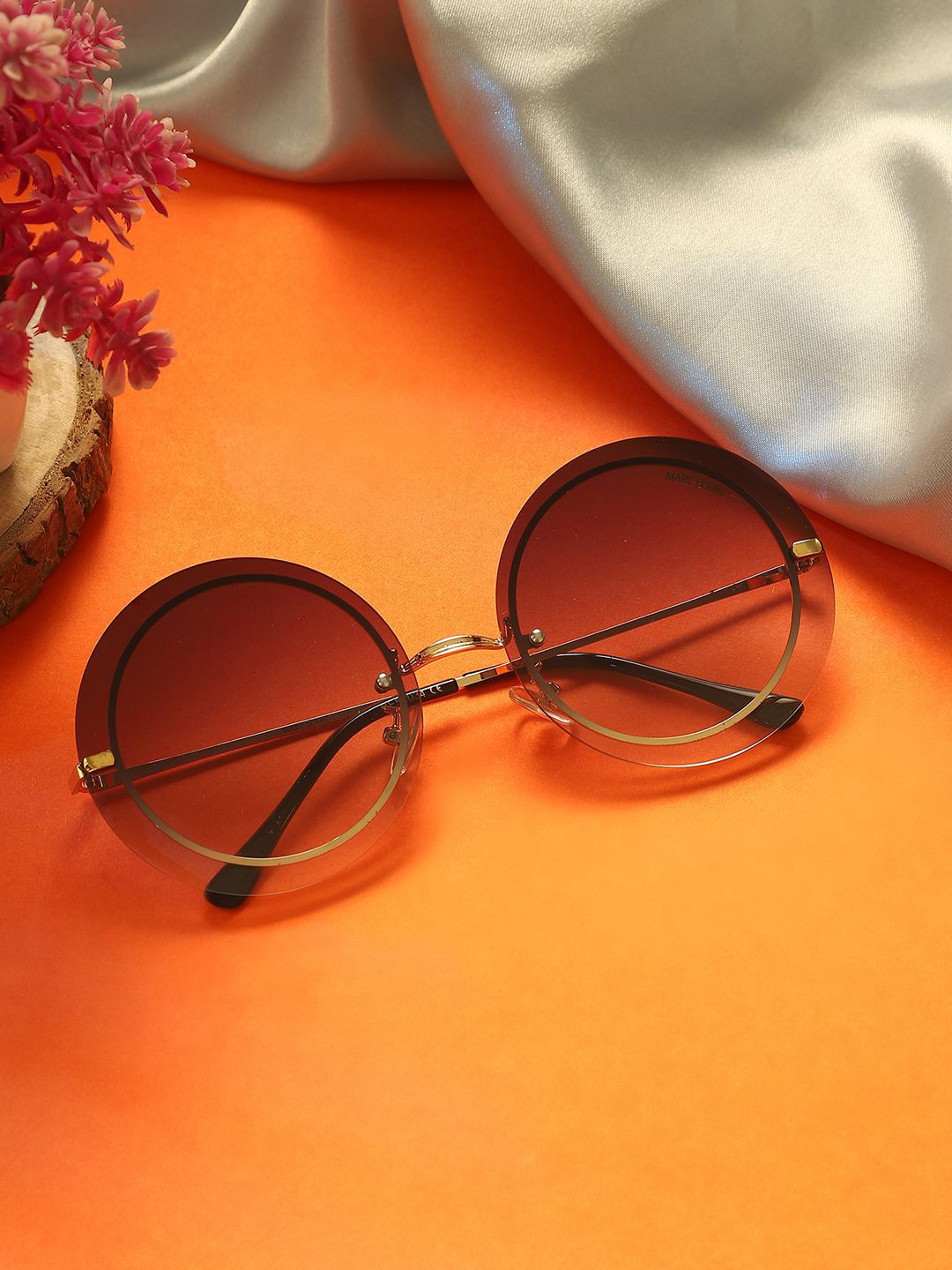 MARC LOUIS Women Round Sunglass with UV Protected Lens Marc Louis CF58034 Greyish Pink SG