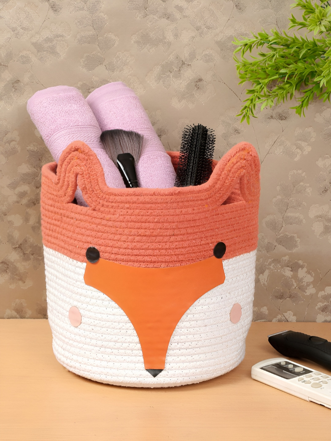 Myntra Elegant Homes White & Orange Colored Foldable Reusable Multi-Utility Organisers