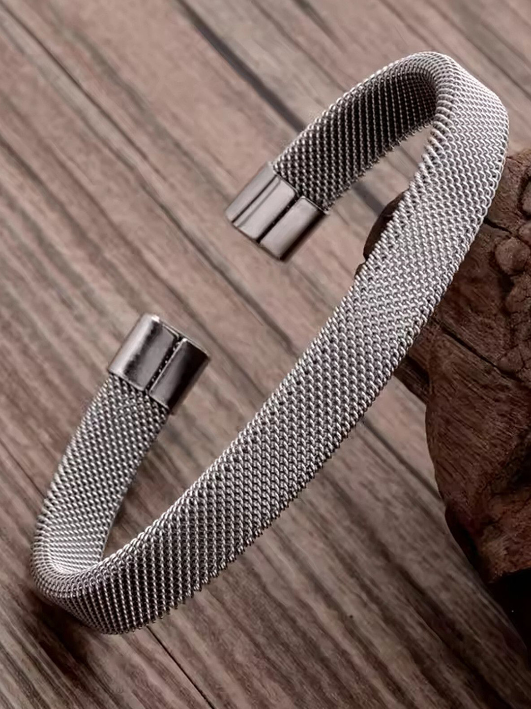 The Roadster Lifestyle Co Textured Open Cuff Bracelet
