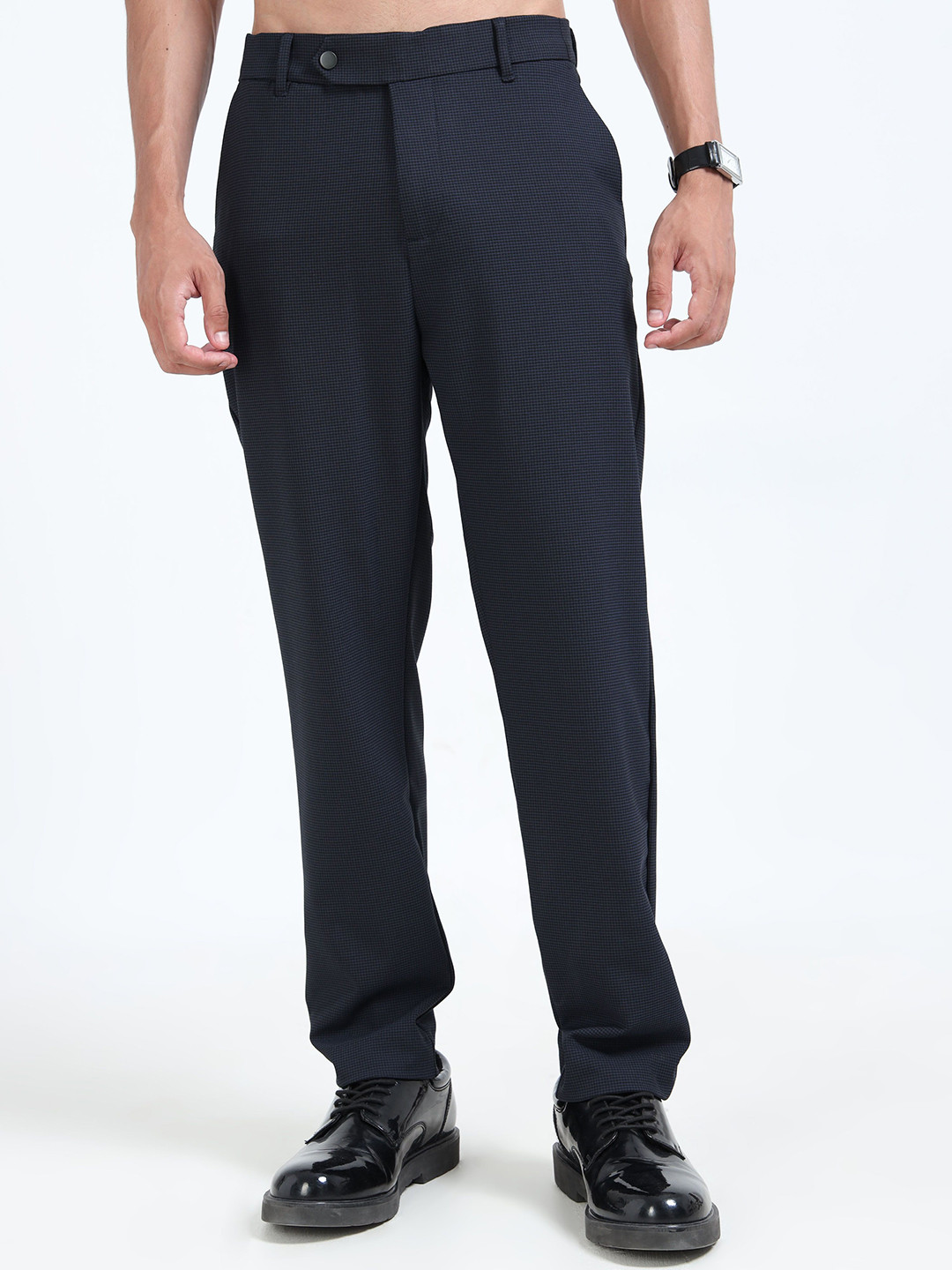 RIGS AND RAGS patterned pulse Men Relaxed Formal Trousers