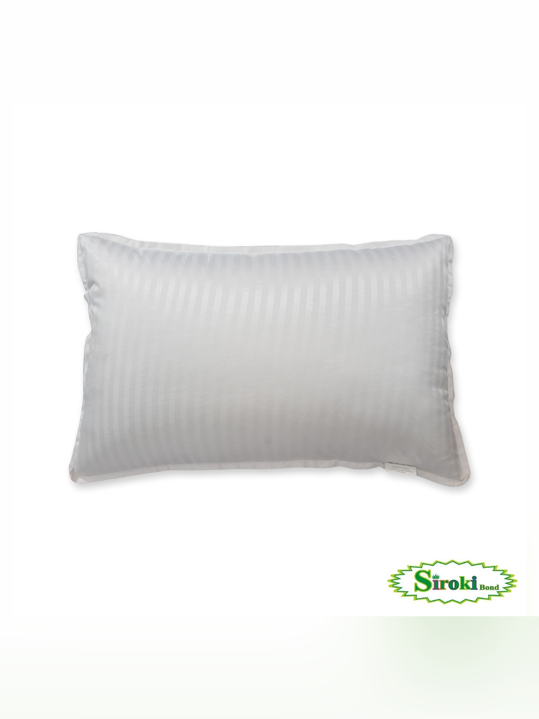 Siroki Bond White Striped Polyester Breathable Medium Fibre Sleep Pillow-40.6 x 61.9 x 10 cm