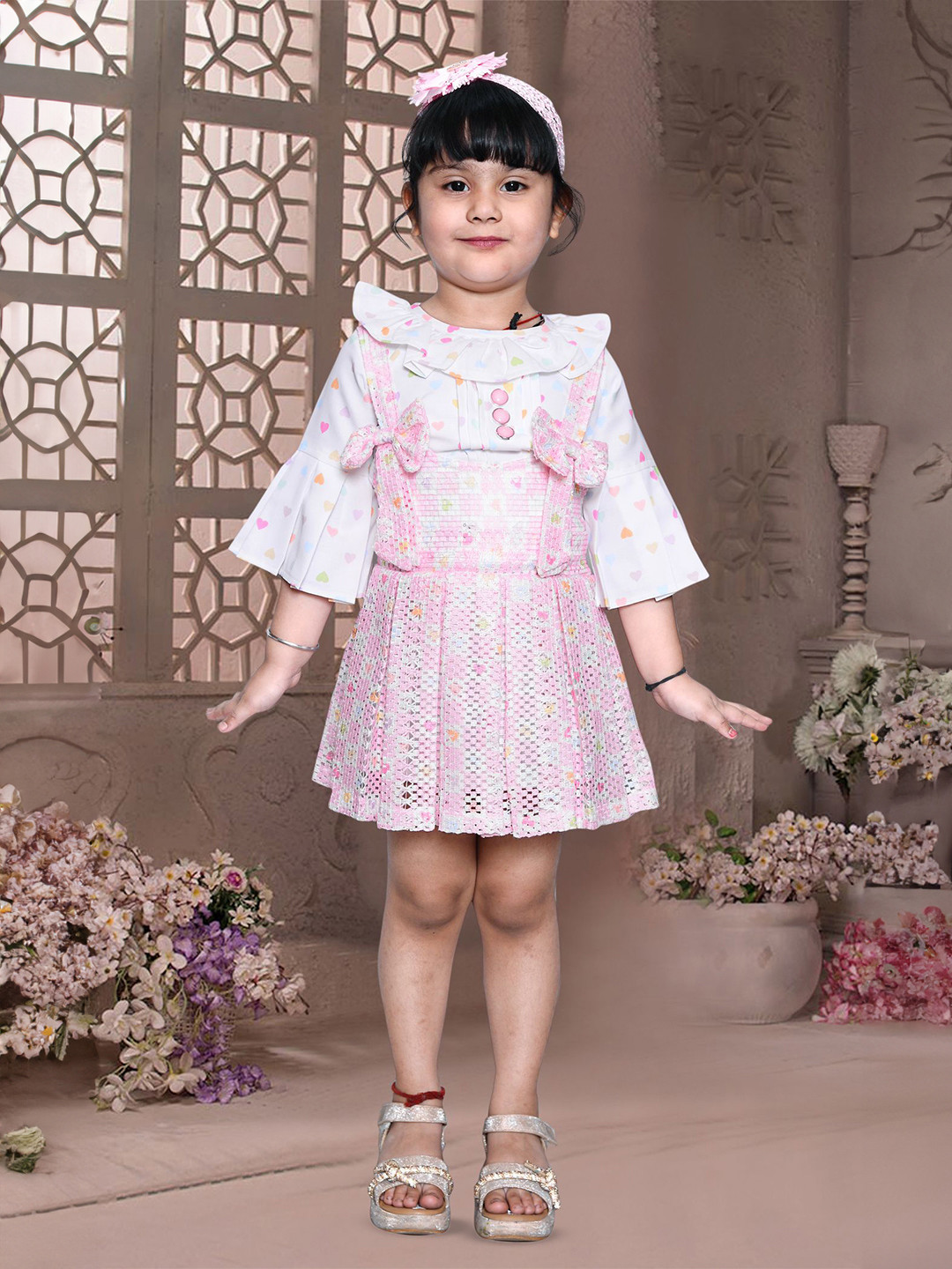 Little Needle Girls Bell Sleeves Peplum Dress
