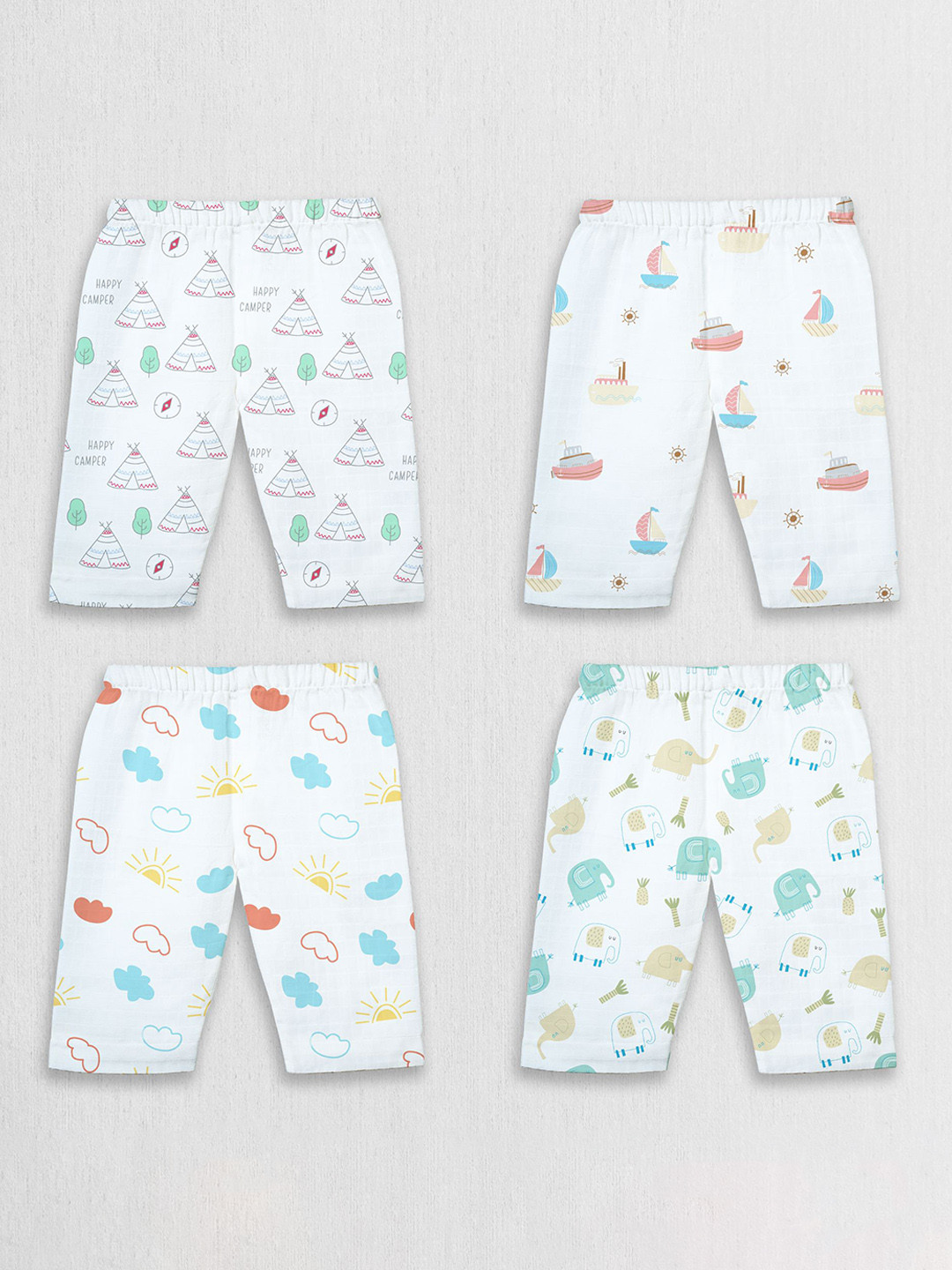 1st Step Boys Pack of 4 Regular Fit Mid-Rise Slash Knee Jeans