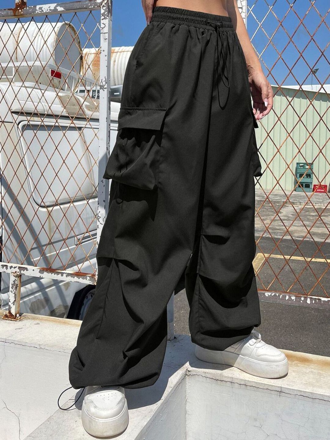 IQOA Women Relaxed Loose Fit Cargos Trousers