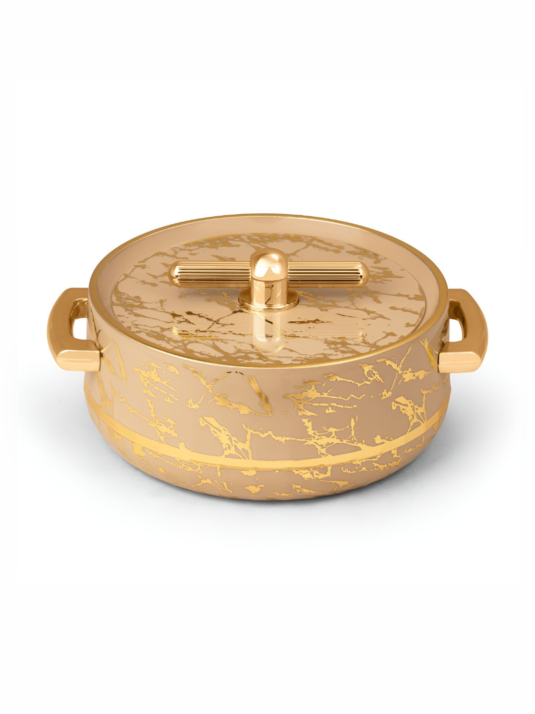 SELVEL Royal Beige & Gold-Toned Stainless Steel Thermal Insulated Casserole - 1.7 L