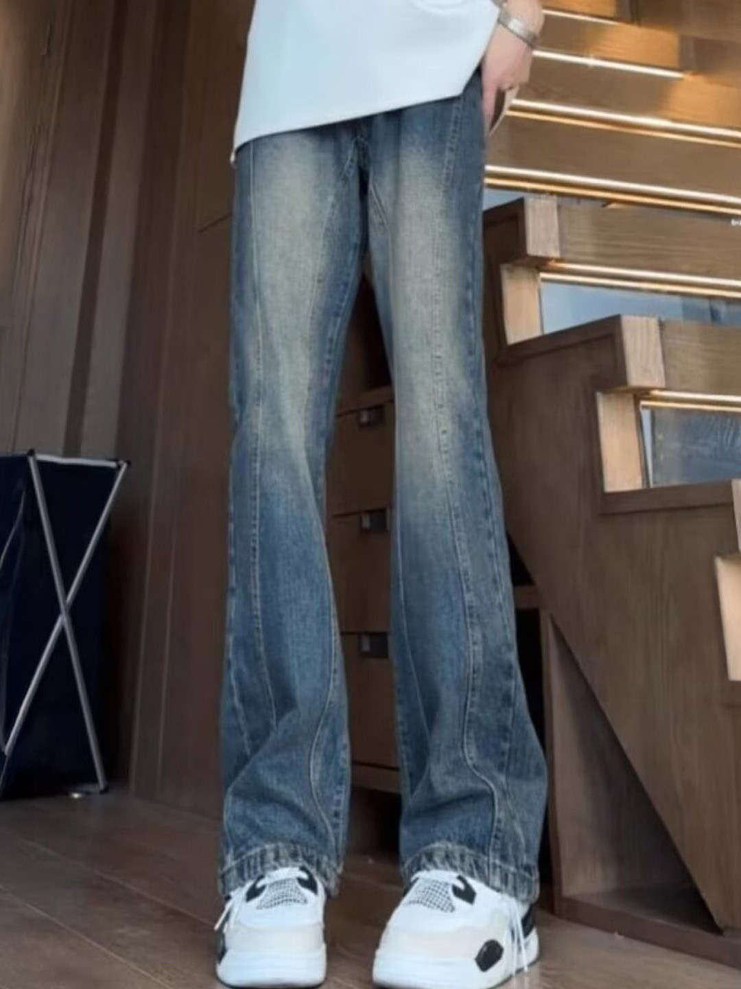 KPOP Men Relaxed Fit Wide Leg Casual Trousers