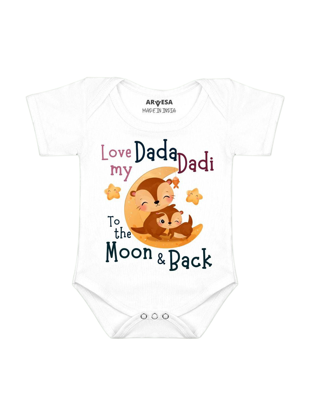 Arvesa Dada Dadi Love Moon & Back Printed Bodysuit