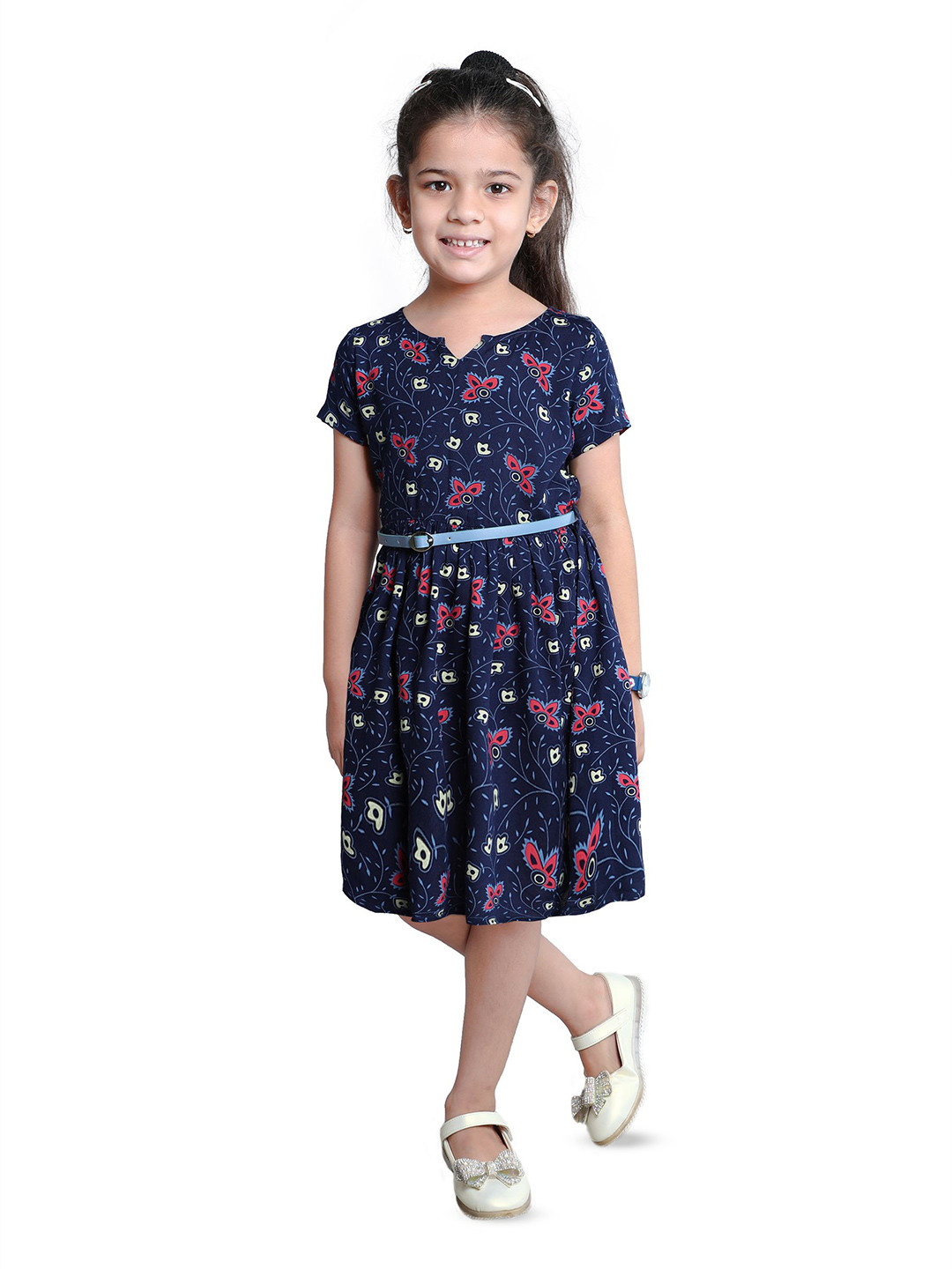 Funshine Girls Floral Print Fit & Flare Dress