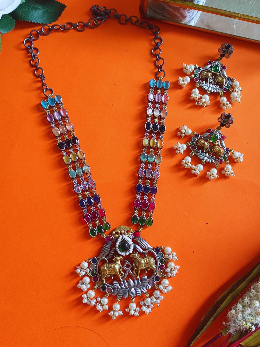 J & C Fashion Arena Beautiful Antique German Silver Oxidised Jewellery Set