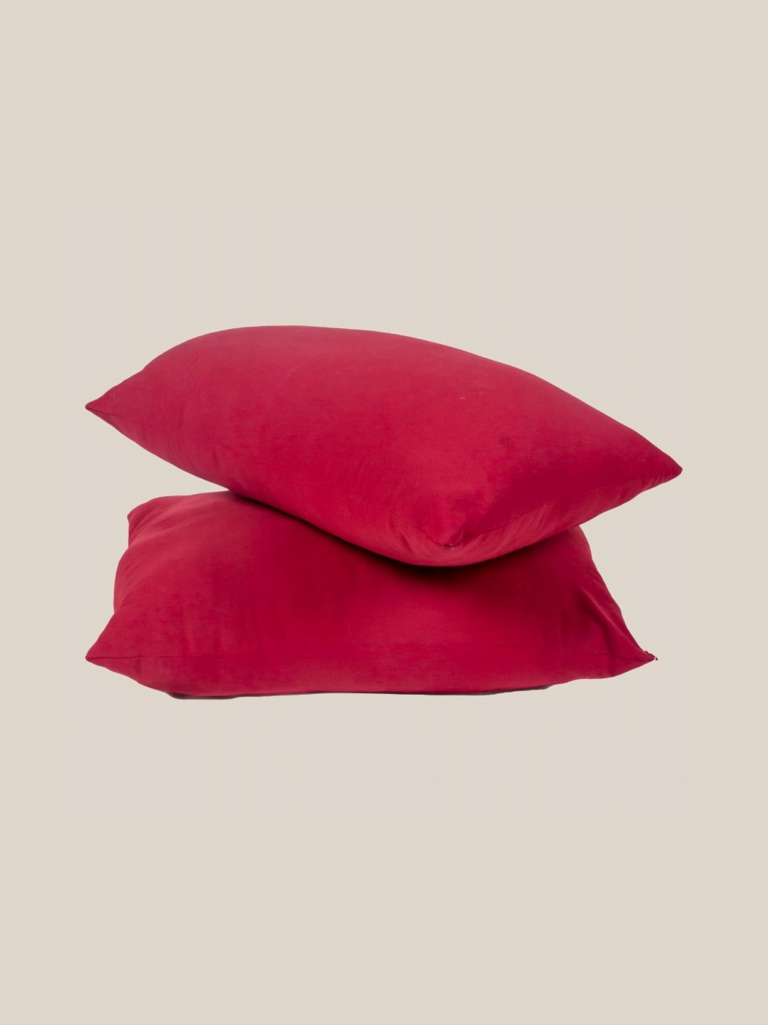 Siroki Bond Soft Fluffy Red Solid Polyester Ultra Soft Set of 2 Ultra Soft Fibre Sleep Pillow-40.6 x 61 cm