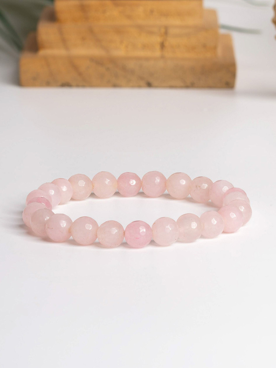 Look and Adorn Rose Quartz Crystal Bracelet