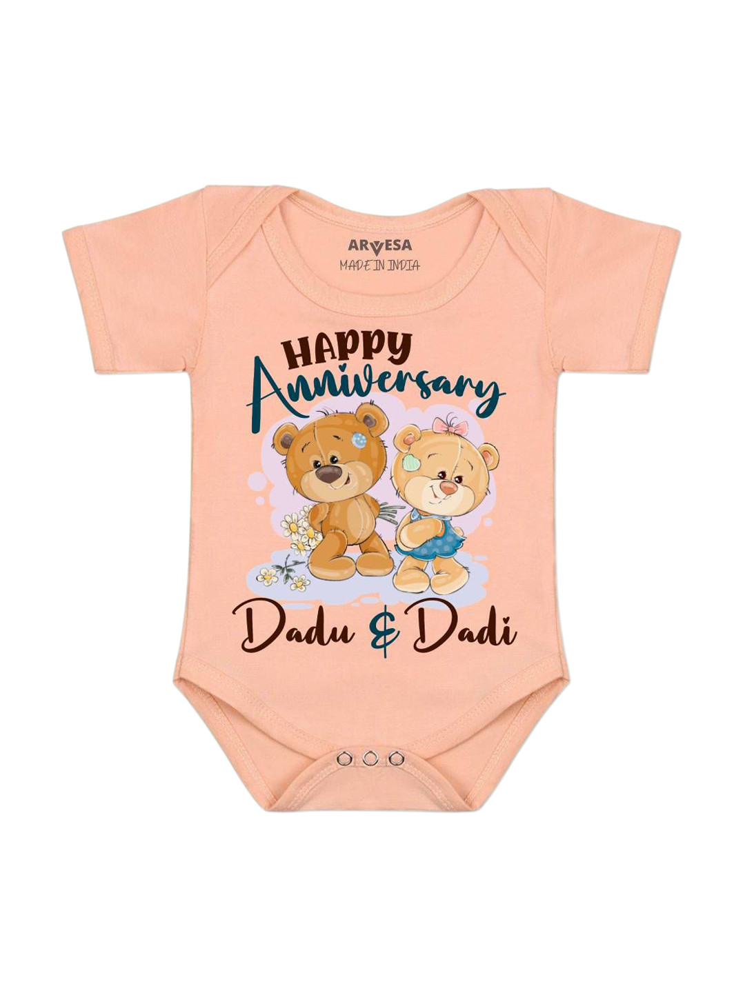 Arvesa Happy Anniversay Dadu & Dadi Printed Bodysuit