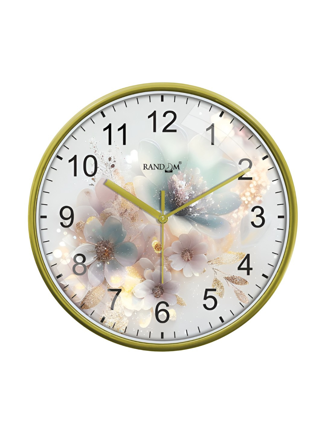 RANDOM White Plastic Silent Clock Round Battery Analogue Wall Clock