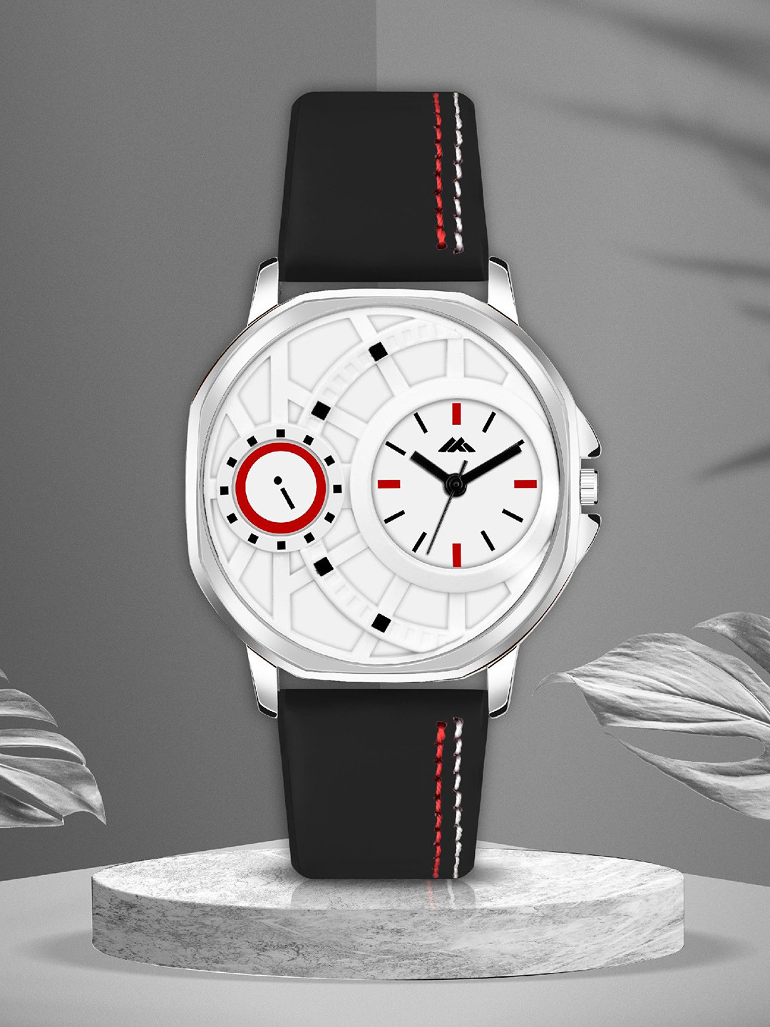 DOUBLERUN Men Dial & Leather Straps Analogue Multi Function Watch H05NMT-45