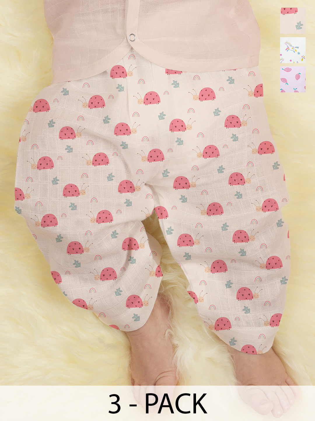 1st Step Girls Pack Of 3 Regular Fit Mid-Rise Slash Knee Jeans