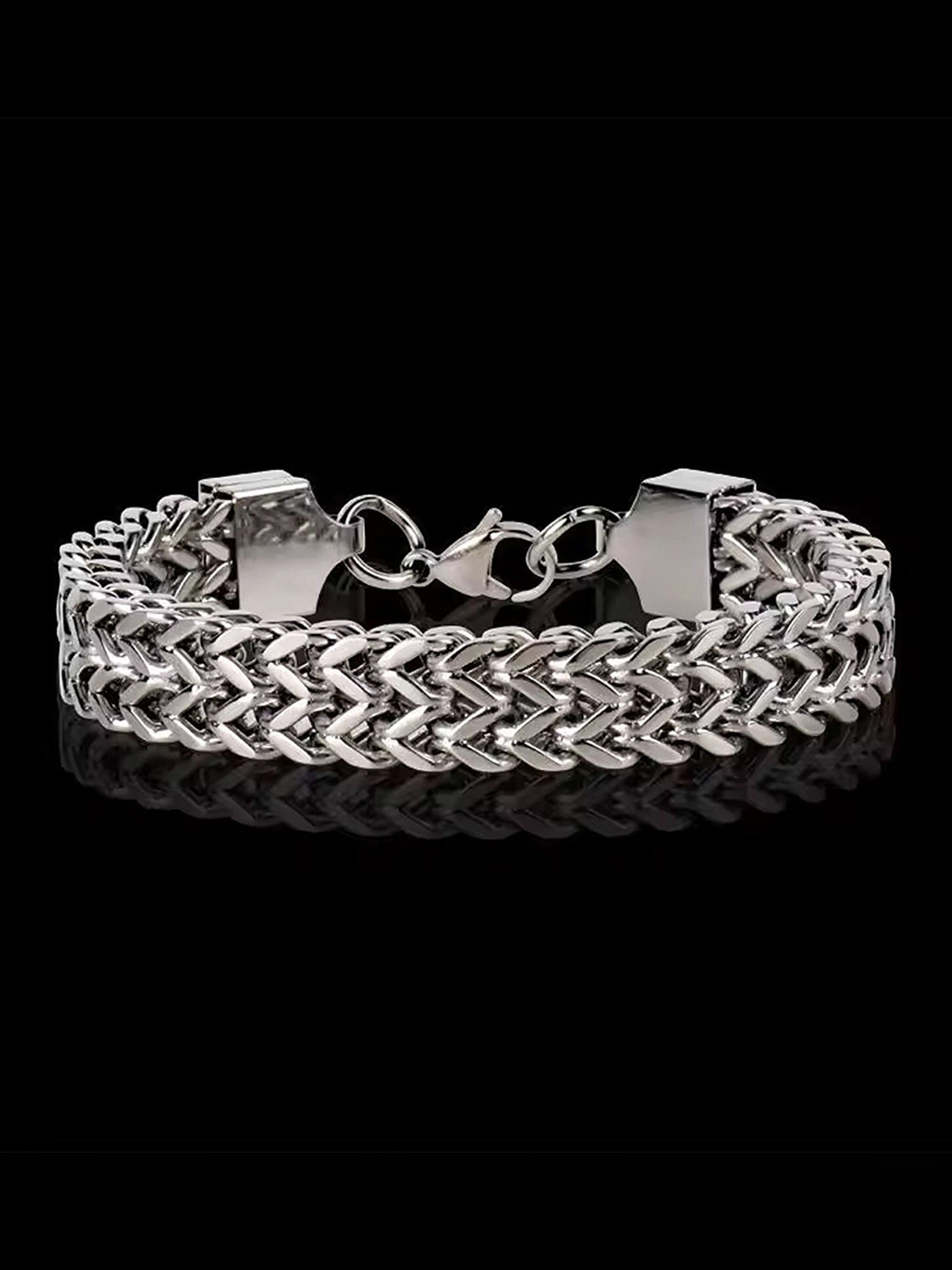 The Roadster Lifestyle Co Men Dual Wheat Design Chain Link Bracelet