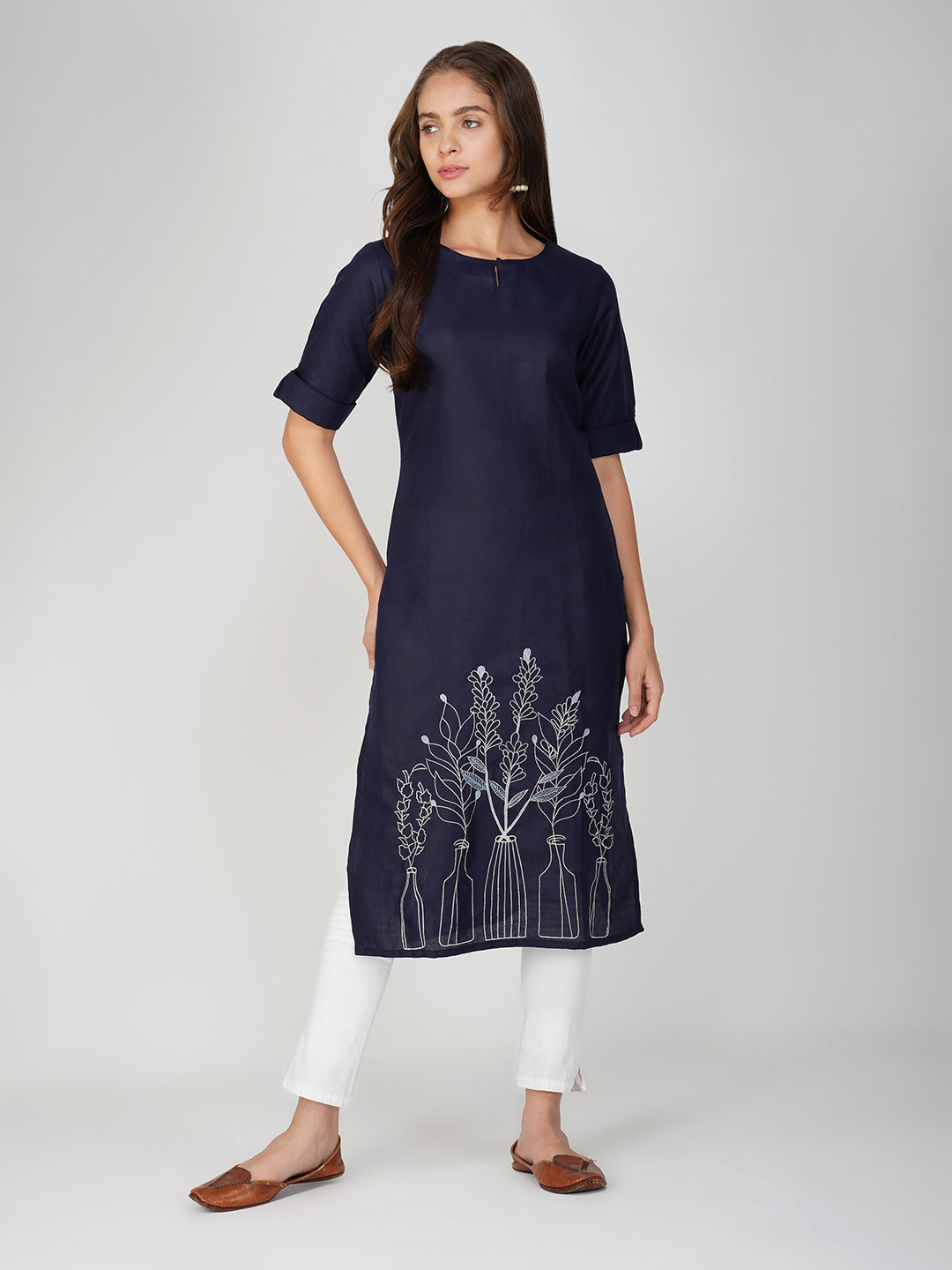 Rootover 30 Women Floral Printed Festive Cotton Straight Kurtas