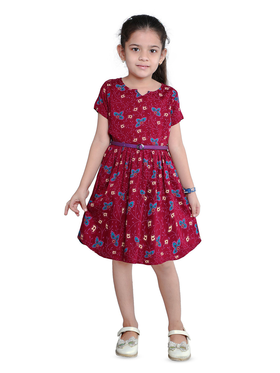 Funshine Girls Floral Print Fit & Flare Dress