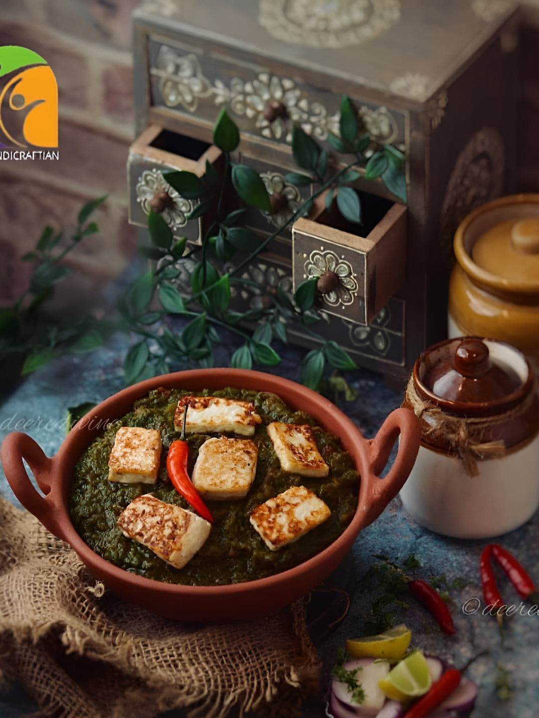 The handicraftian Red Terracotta Microwave Safe Serving Kadhai 650ml