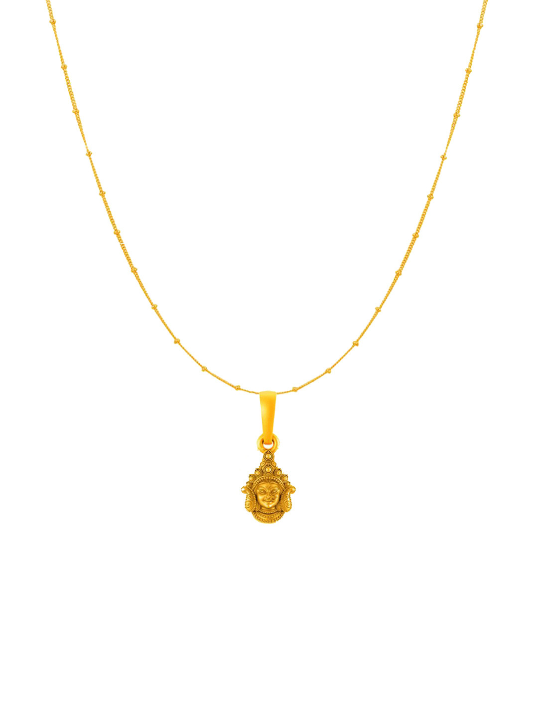 Metronaut 92.5 Sterling Silver 22KT Gold-Plated Durga Maa Pendant with Ball Chain