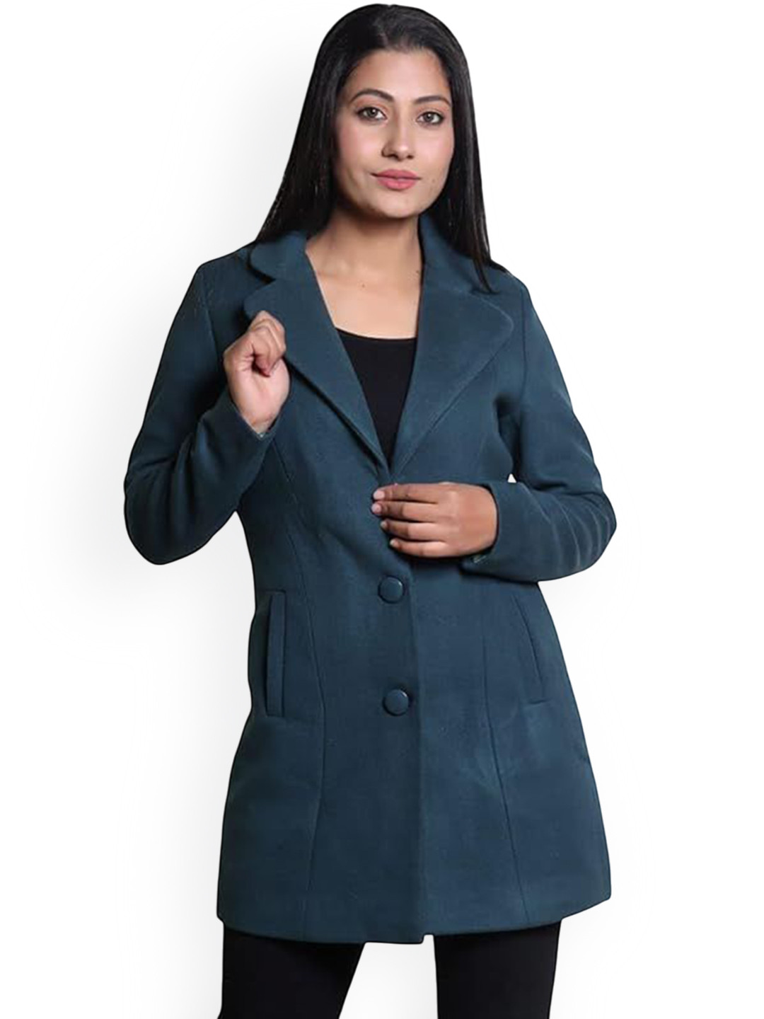 COMFY SPARROW Wool Notched Lapel Collar Single-Breasted Overcoat
