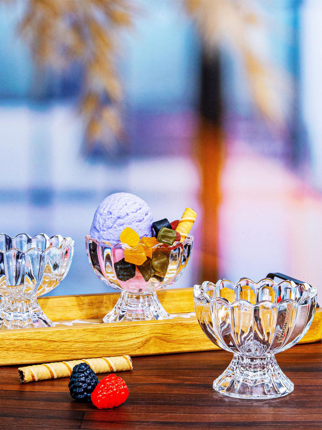 GOODHOMES Transparent 6 Pieces Glass Ice Cream Cups