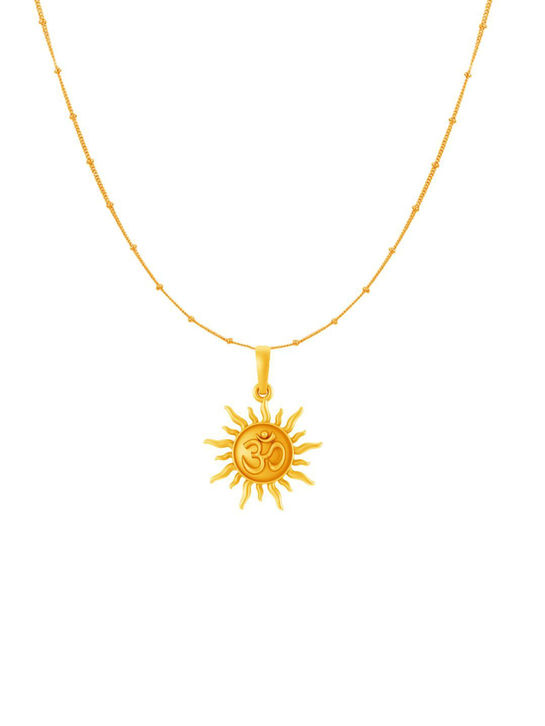 Metronaut 92.5 Sterling Silver 22KT Gold-Plated Sun Pendant with Ball Chain