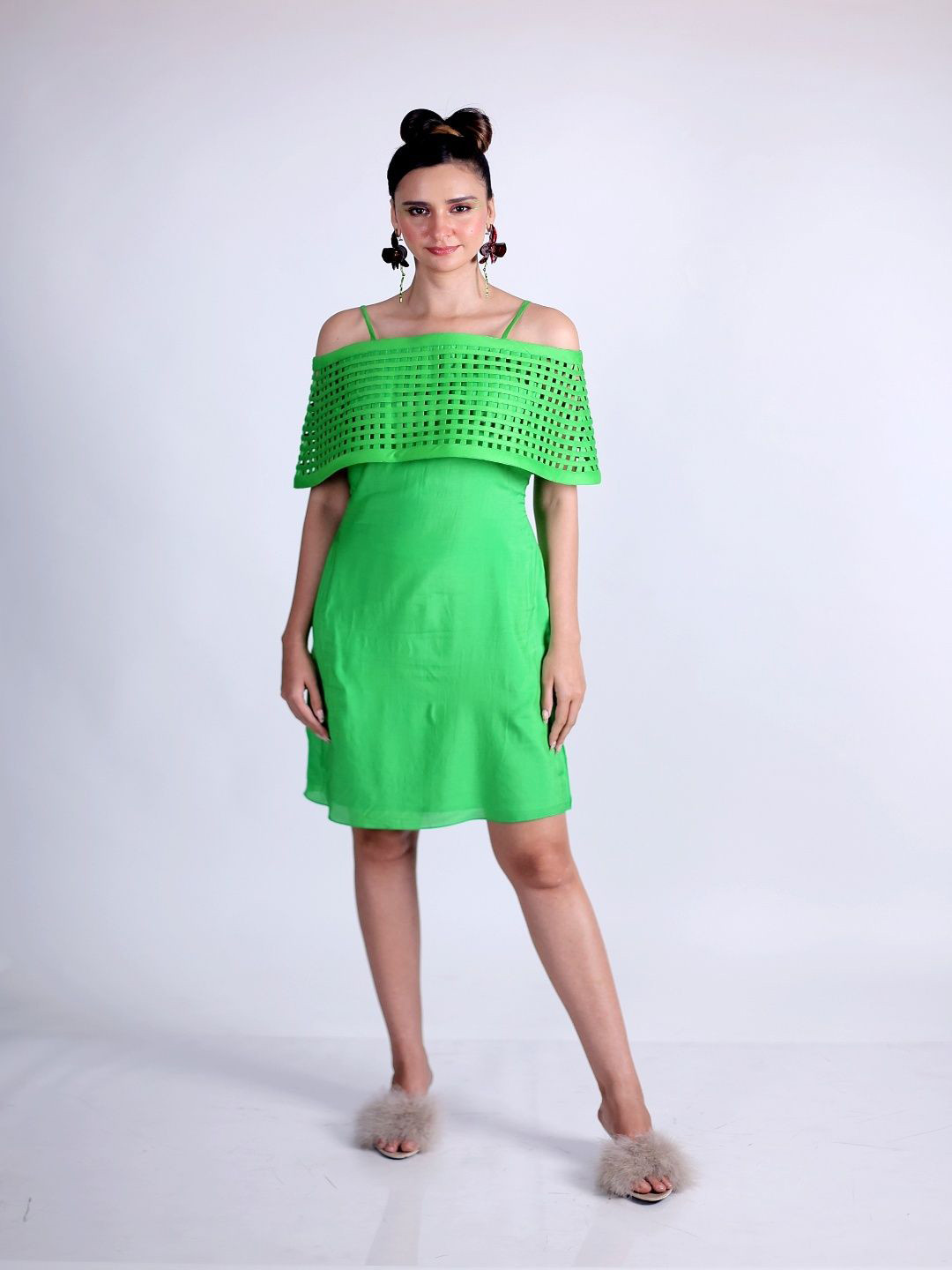 FIRKI Women1 Solid Selfdesign Aboveknee  A-Line Dress