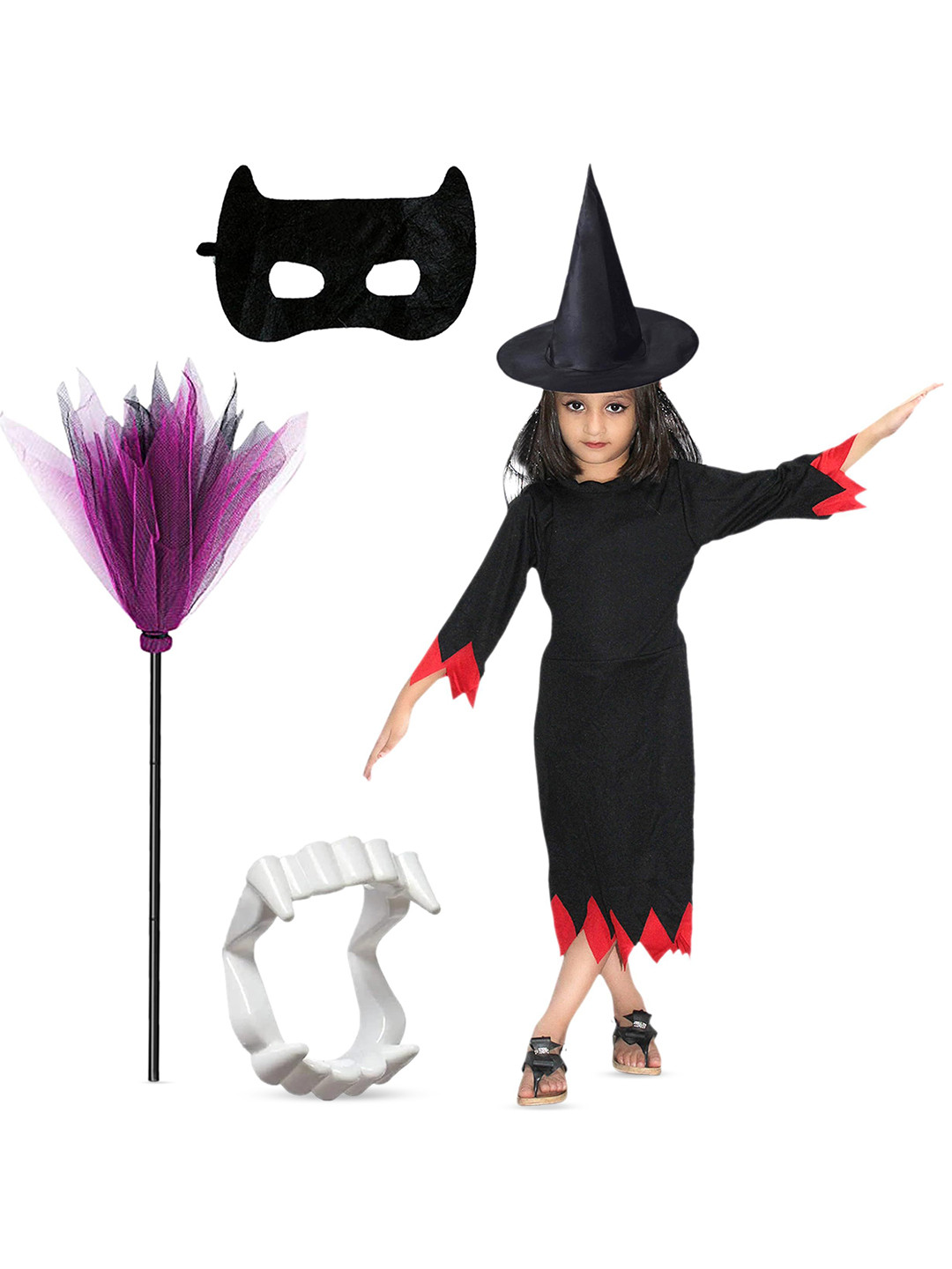 Kaku Fancy dresses Kids Halloween Witch Costume Set