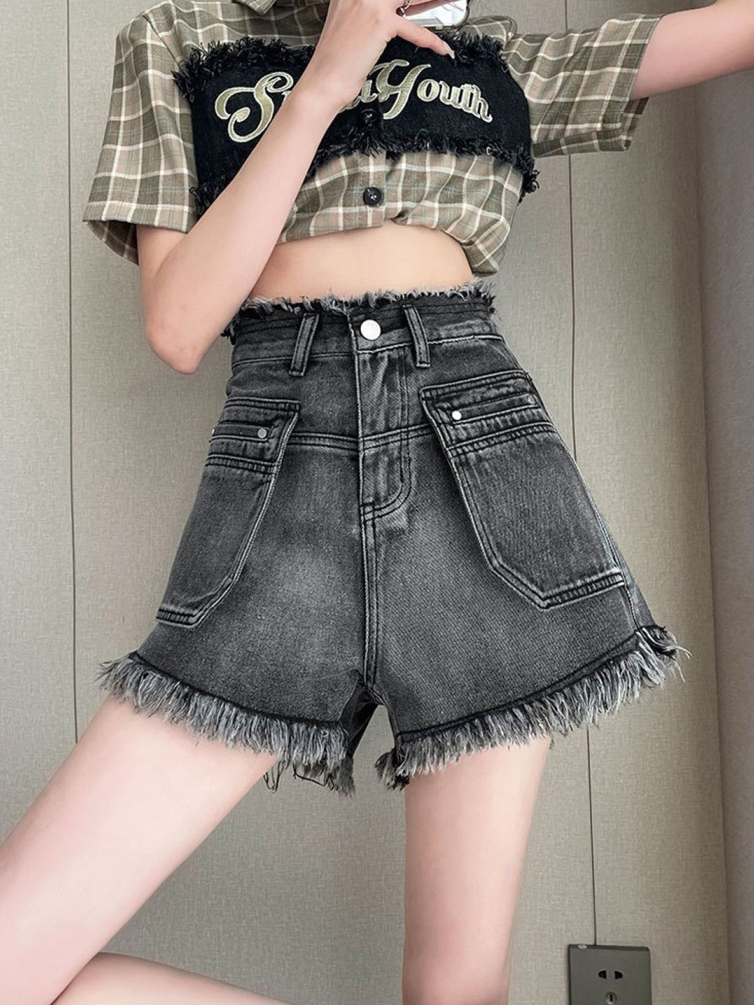 KPOP Women Loose Fit Denim Shorts