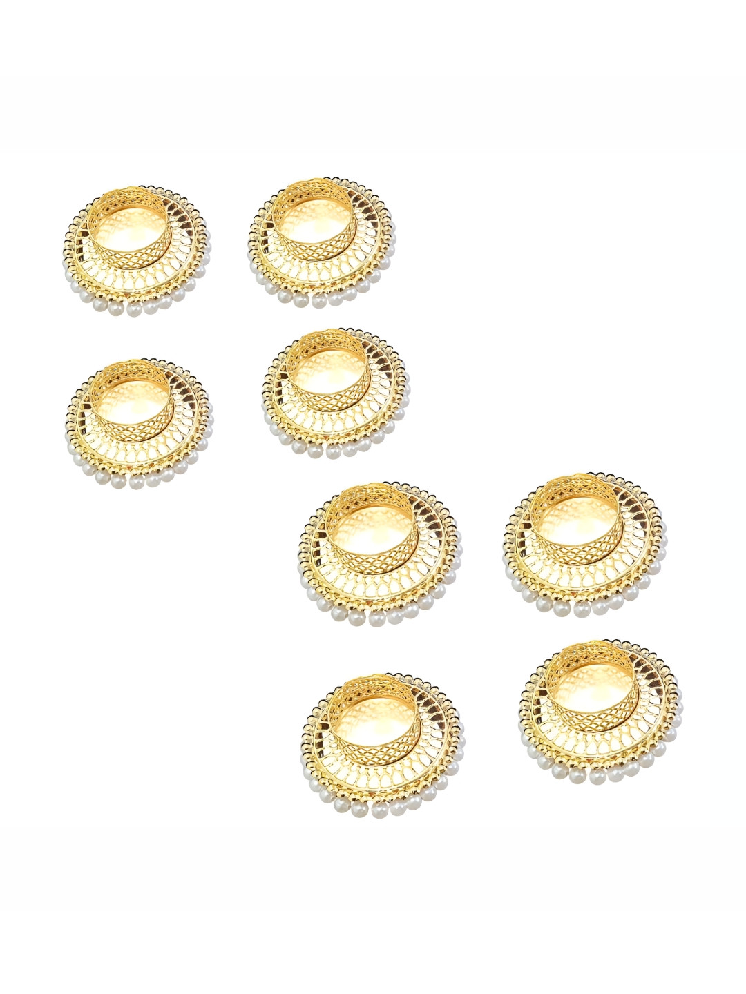 PUFFSMART 8-Pcs Yellow Ring Candle Holder