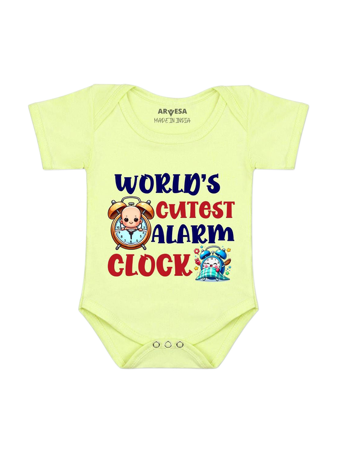 Arvesa World Cutest Alaram Printed Bodysuit