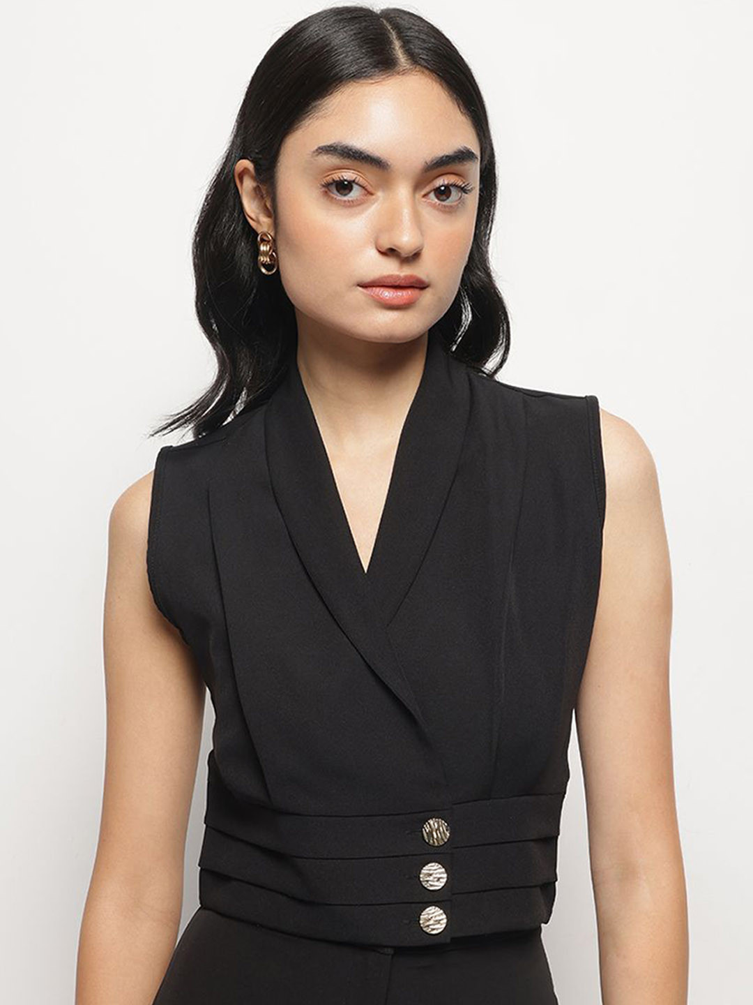 Strong And Brave  Collared Sleeveless Formal Waistcoat