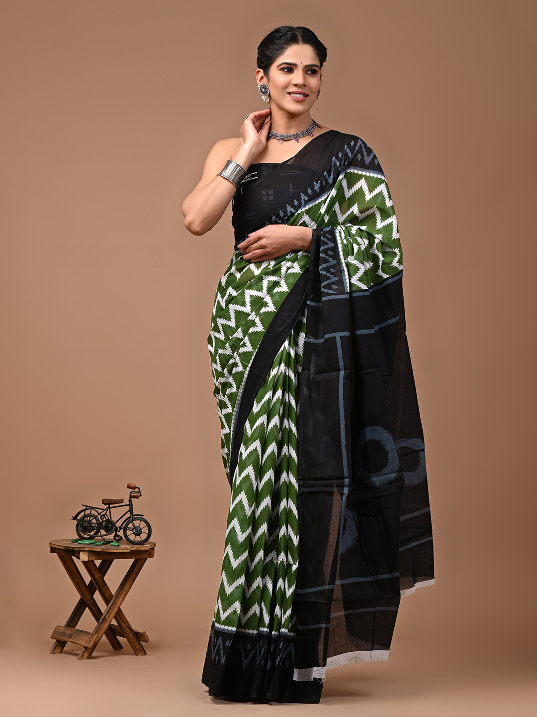 Crafts Moda Printed Pure Cotton Bagru Saree