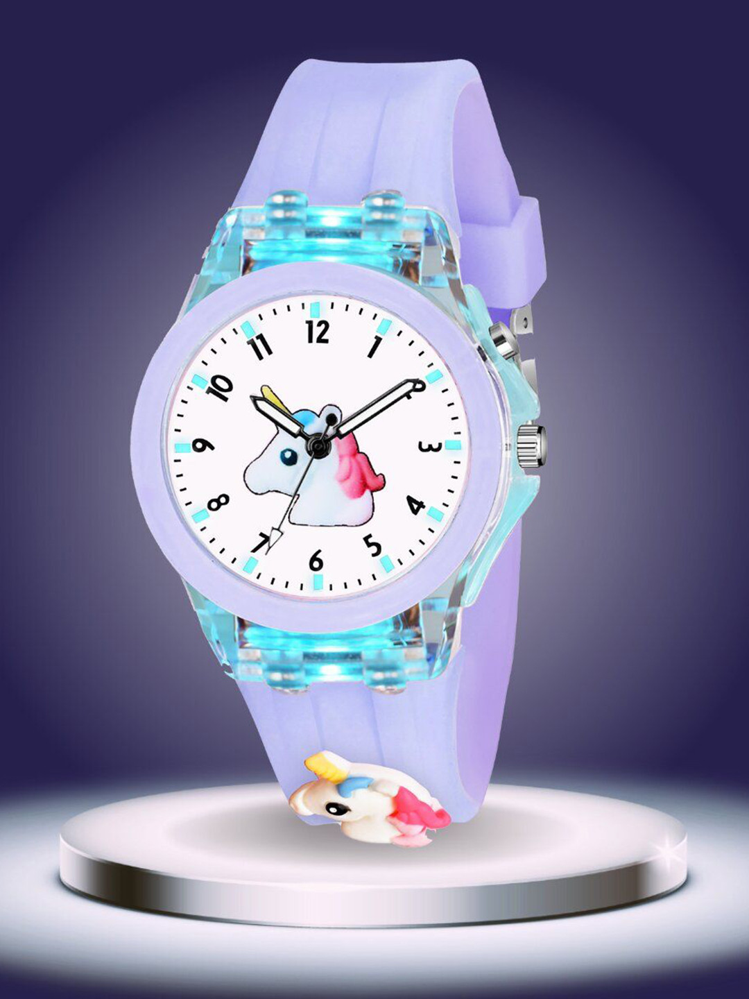 ON TIME OCTUS Kids Printed Dial Analogue Watch KD-035 PURPLE UNICORN