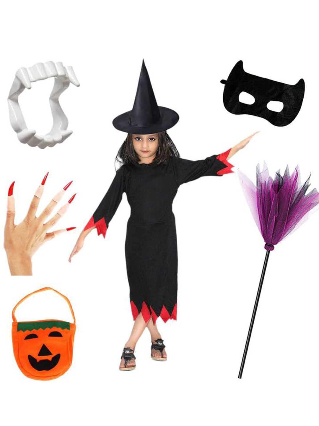 Kaku Fancy dresses Girls Witch Costume Set