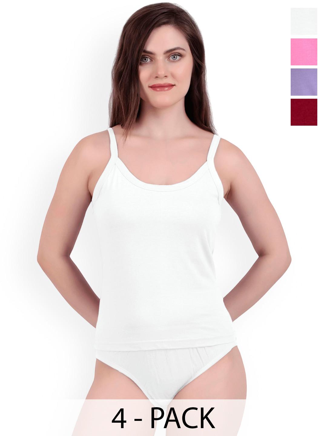 inner element Pack Of 4 Pure Cotton Breathable Camisoles