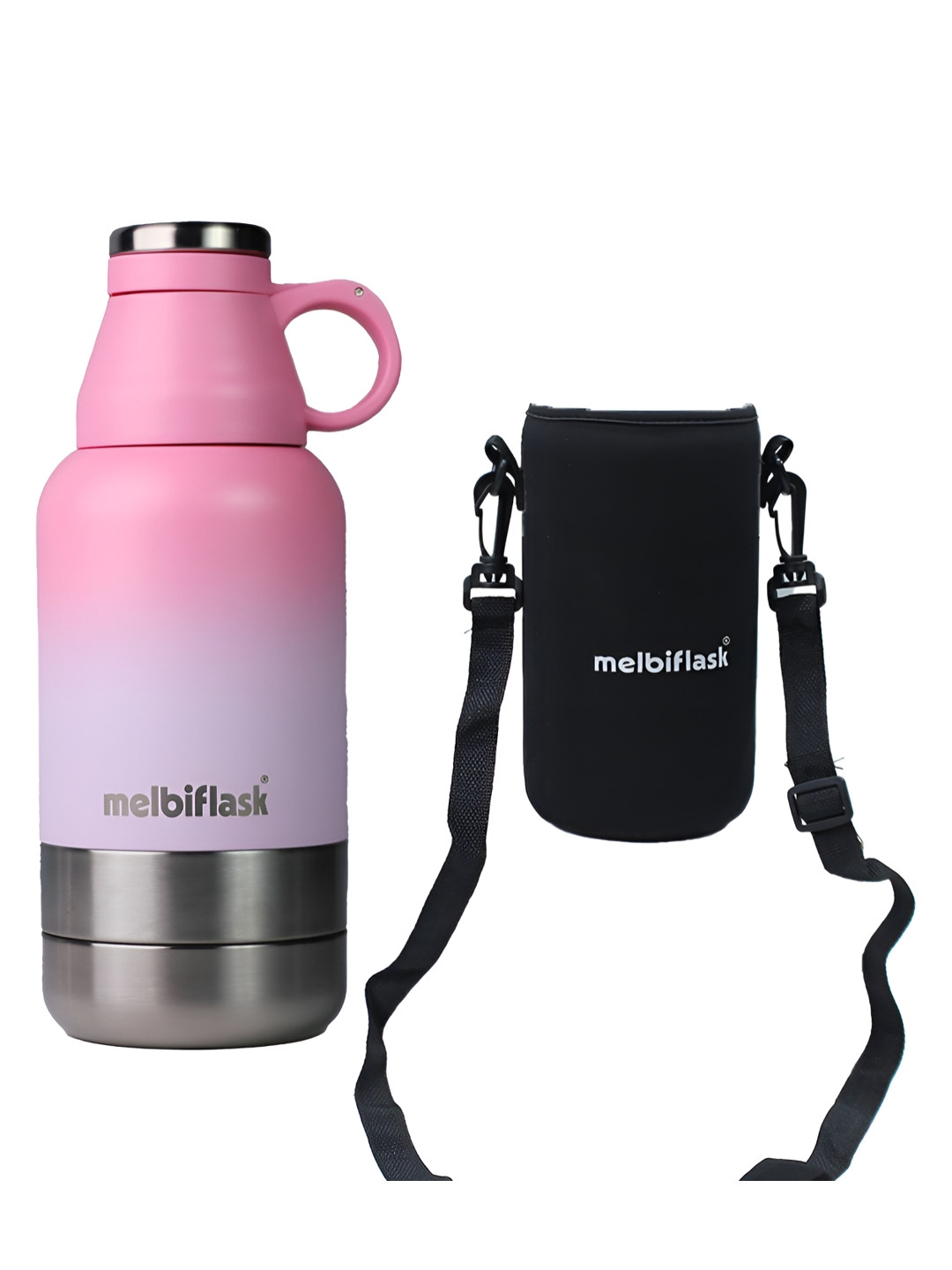 MELBIFY Pink Colourblocked Thermosteel Spill Proof Flask - 1L