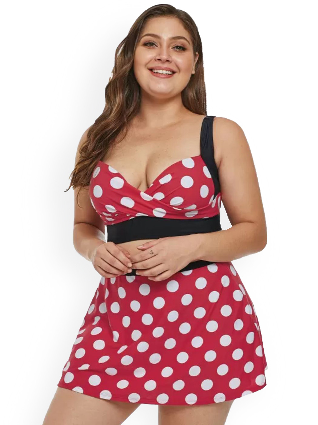 ANGEL CROSHET Polka Printed Skirtini Set