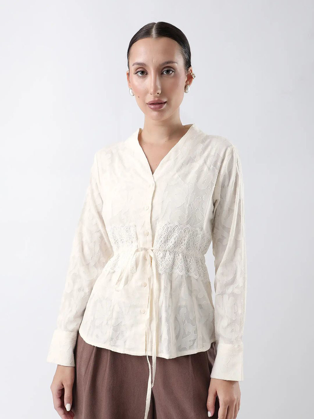 RAREISM Women Mandarin Collar Top