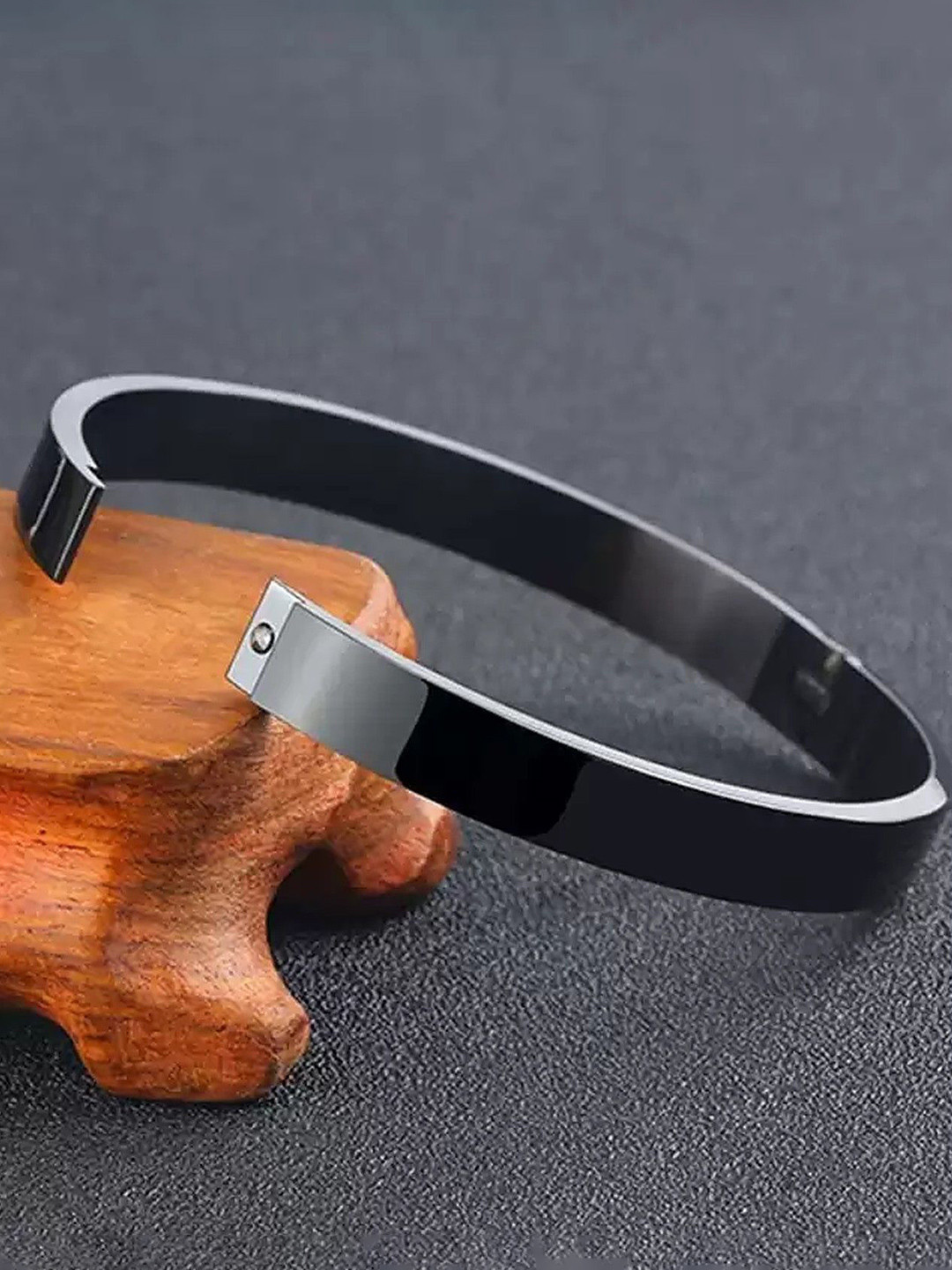 The Roadster Stainless Steel Sleek High Polished Kada Bracelet